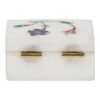 White Marble with floral inlay work Trinket Jewelry Box for Multi Purpose Use - Image 3