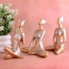 Suitable for home decor Yoga Posture Lady Statue Idol for Home Yoga Statue admirable piece of gift (golden)