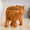 Rajasthani Tribal Handmade Brown '' Elephant '' Figured Wooden Statue Antique Design Elephant for Showpiece with Brown Colour - Image 4